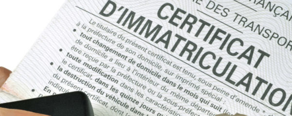 certificat d'immatriculation